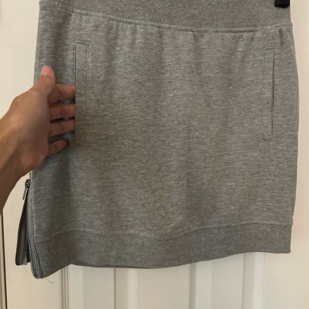 Fabletics Heather Gray Mini Skirt with Zipper Detail